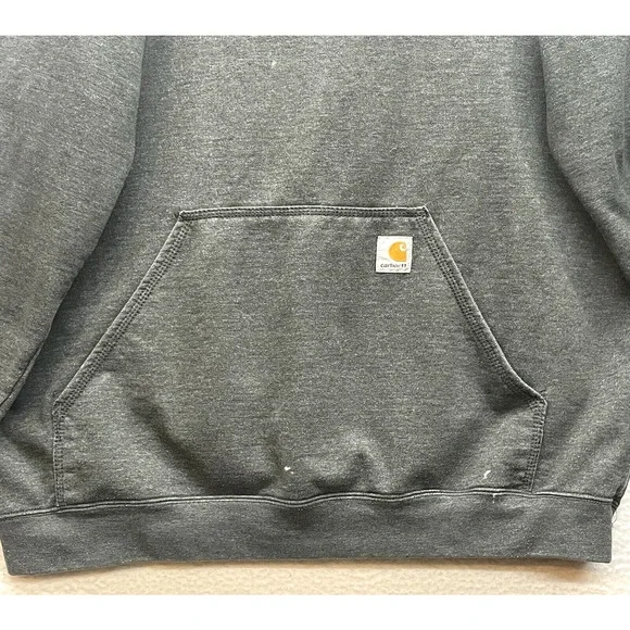 Carhartt Hoodie Mens XL Tall Gray Sweatshirt Midweight Logo Graphic Workwear - Picture 5 of 12